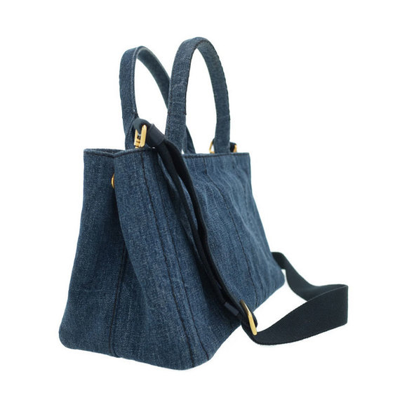 Prada Handbag 2way Mini Denim Canapa - Picture 1 of 9